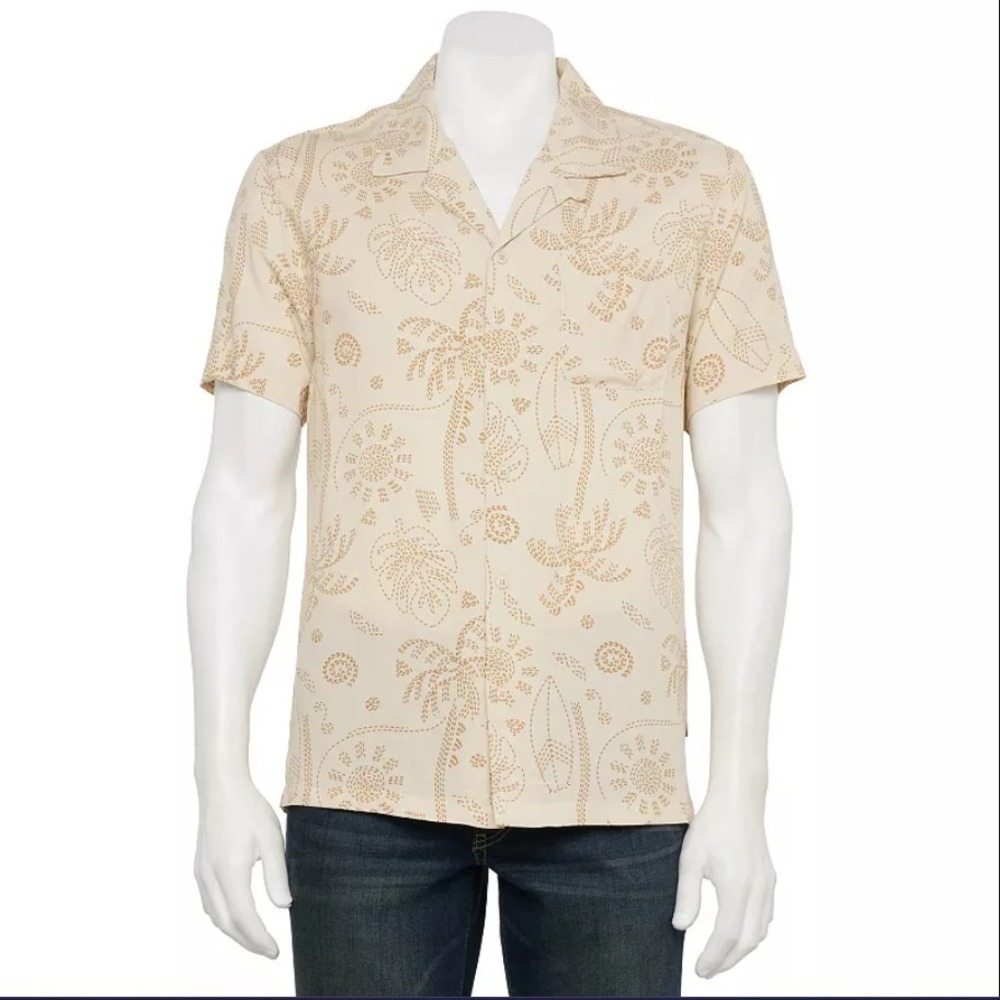 Reverse‎ Threads Men's Cove Button Front Camp Shirt XL Resort Coastal Vacation